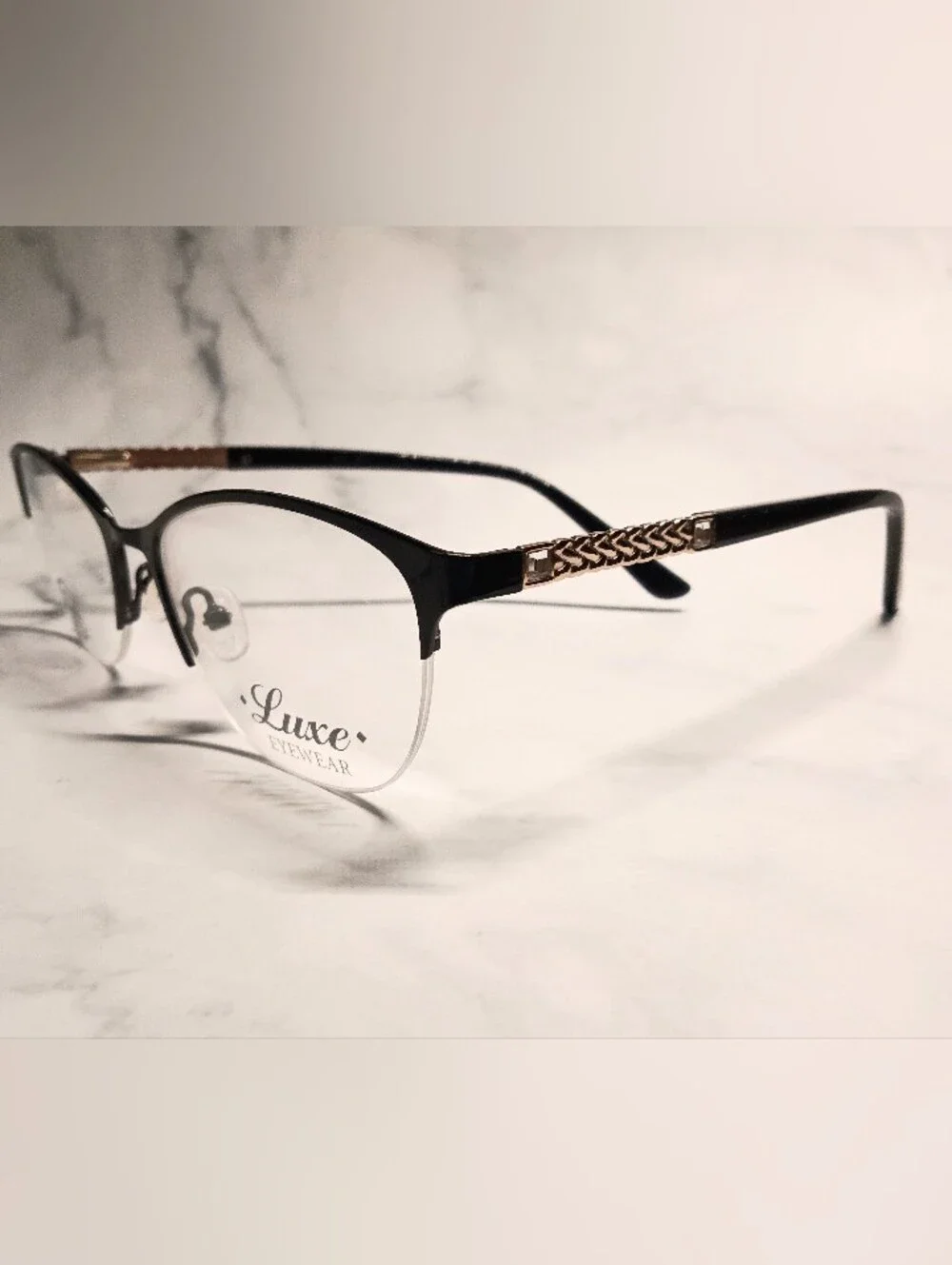 NEW prescription-ready, Semi Rimless Eyeglass Frame Glasses 54 18 140 cat eye